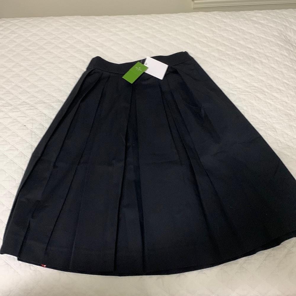 Kate Spade pleated black midi-skirt